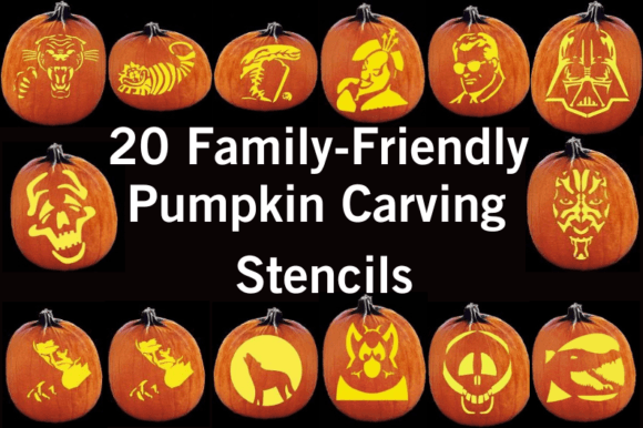 20 Family-Friendly Pumpkin Carving Stencils