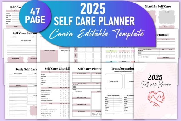 2025 Self Care Planner Canva KDP