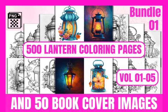500 Lantern Coloring Pages Bundle-01