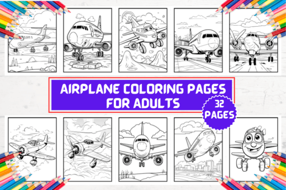 Airplane Coloring Pages for Adults