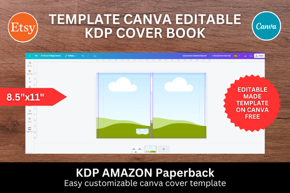 Canva KDP Cover Templates for 8.5×11 Journals