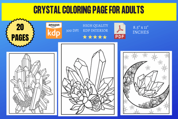 Crystal Coloring Page for Adults: A Thoughtful Digital Escape with 20 Unique Designs