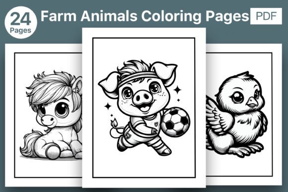 Cute Baby Farm Animals Coloring Pages