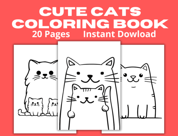 Cute Cats Animals Coloring Book Volume 4