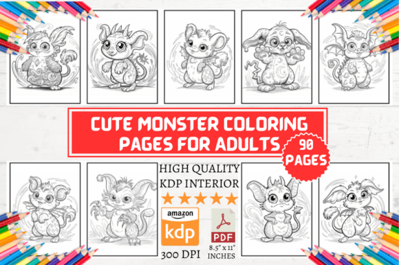 Cute MONSTER Coloring Pages for Adults
