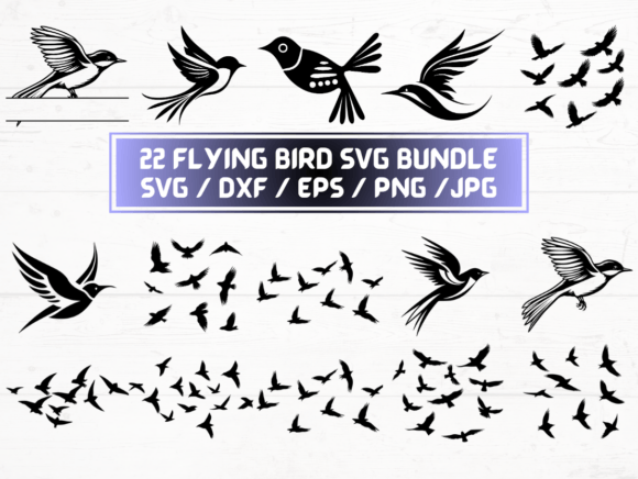 Flying Bird SVG Collection for Digital Projects