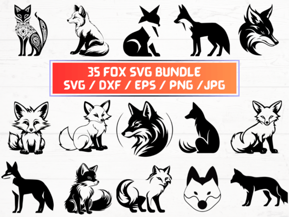 Fox SVG, DXF, EPS, JPG & PNG Files: Your All-in-One Digital Craft Resource