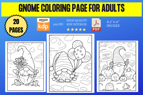 Gnome Coloring Page for Adults