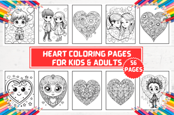 Heart Coloring Pages for Adults