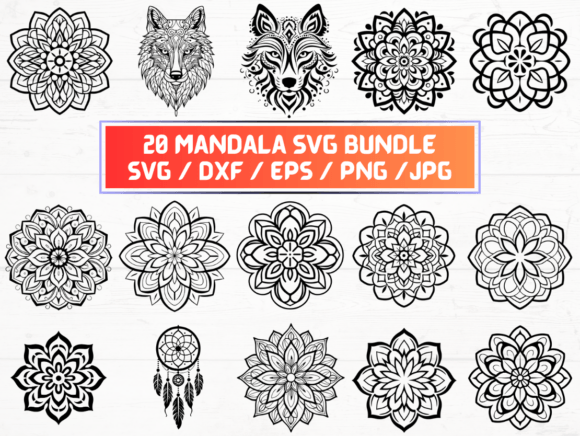 Mandala SVG, DXF, EPS, JPG: Ready-to-Use Digital Art for Crafters, Designers & Educators
