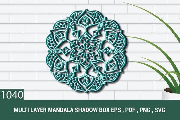 Multilayer SVG Paper-cut Mandala 1040