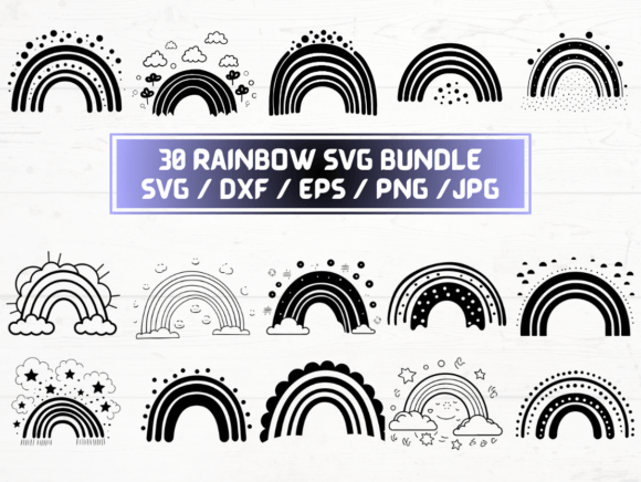 Rainbow SVG Digital File Bundle