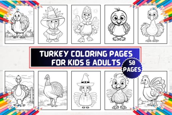 Turkey Coloring Page for Kids